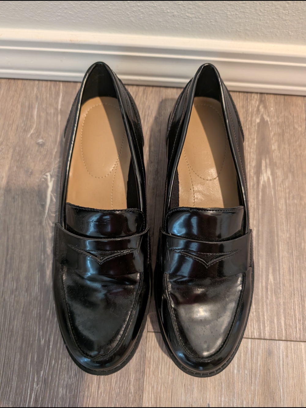 Nine West Black Patent Penny Loafers for Women